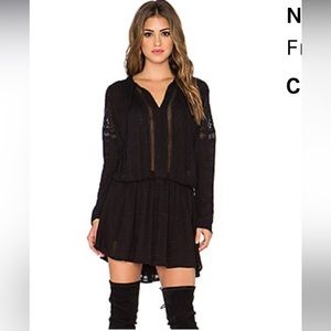 Free People‎ Nomad Peasant dress in black. NWT. Retail 148